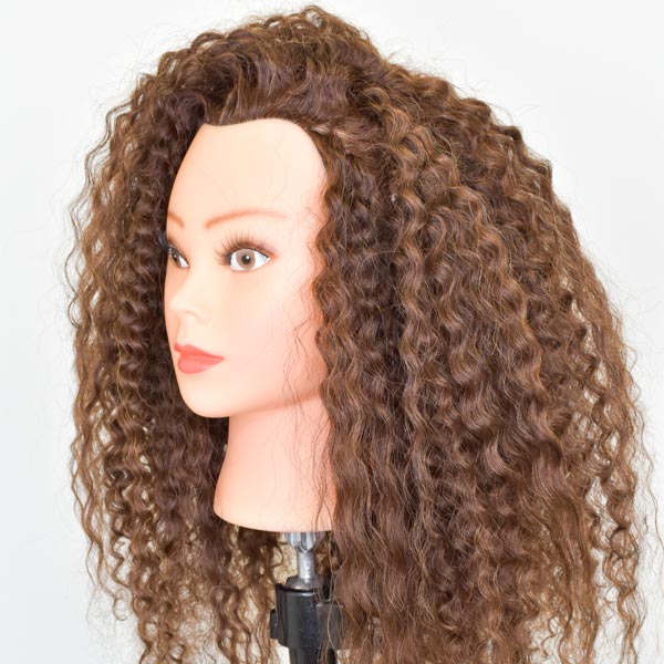 Maniquí de cabello rizado Stella de Exalto para formación de peluquería Universidad de la Imagen